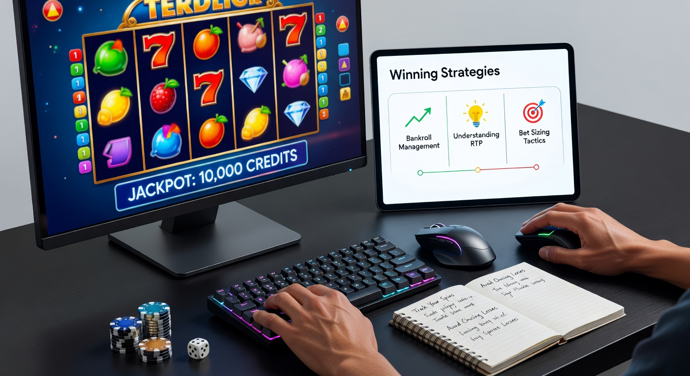 Close-up of colorful slot machine reels with symbols aligning for a jackpot win, lights flashing brightly